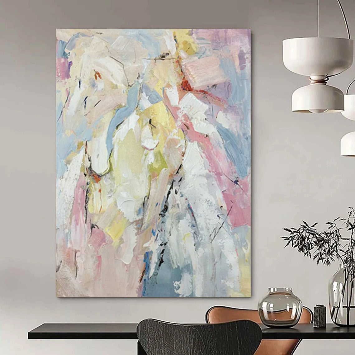 Pastel Color - Block Abstract Art for Living Room & Girls' Bedroom DLZ0554