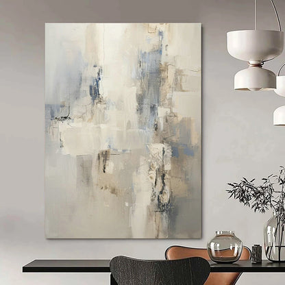 Gray - White - Blue Abstract Art for Modern Office & Coastal Home DLZ1256