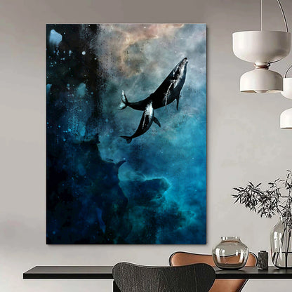 Whales in Deep Sea Dreamscape Art for Nautical - Themed Bedroom & Ocean - Loving Lounge DLZ0940