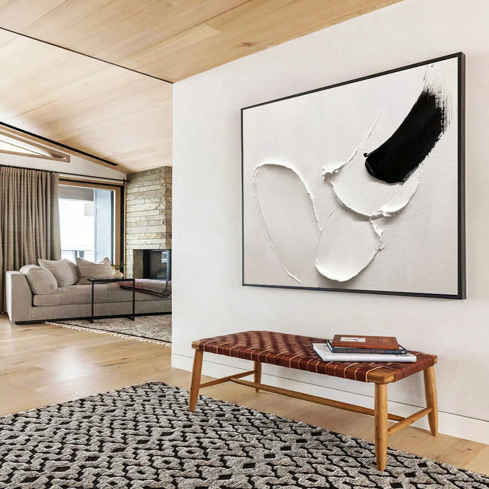Black - White Textured Art for Minimalist Home Office Focus Zones DLZ3293