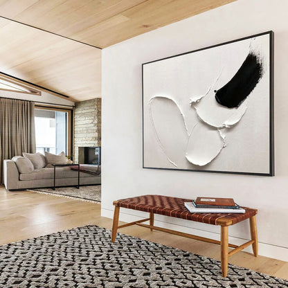 Black - White Textured Art for Minimalist Home Office Focus Zones DLZ3293