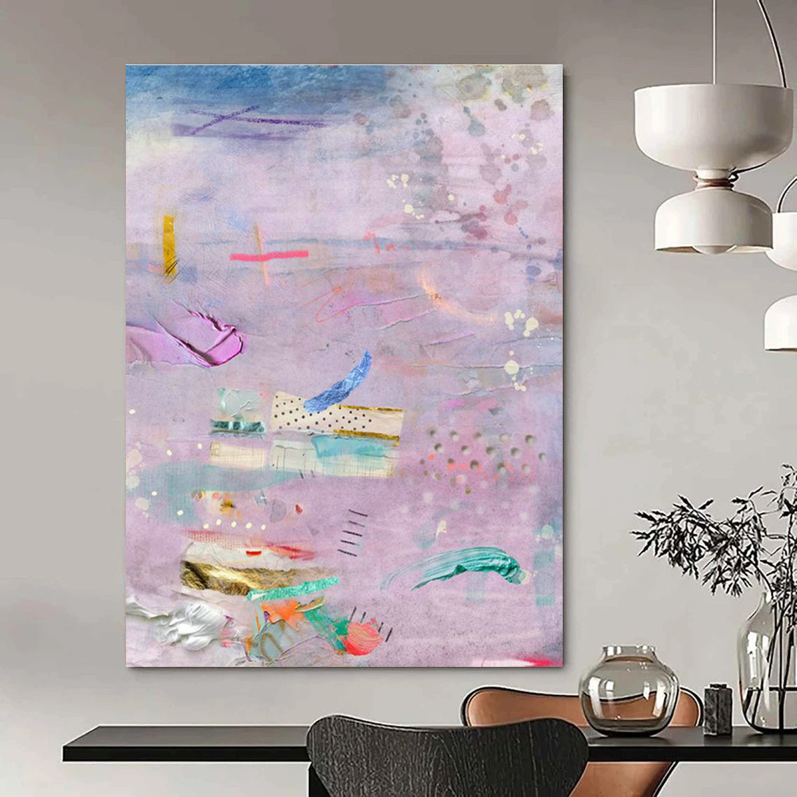 Pink - Purple Collage Art for Feminine Fashion Store Displays DLZ0144
