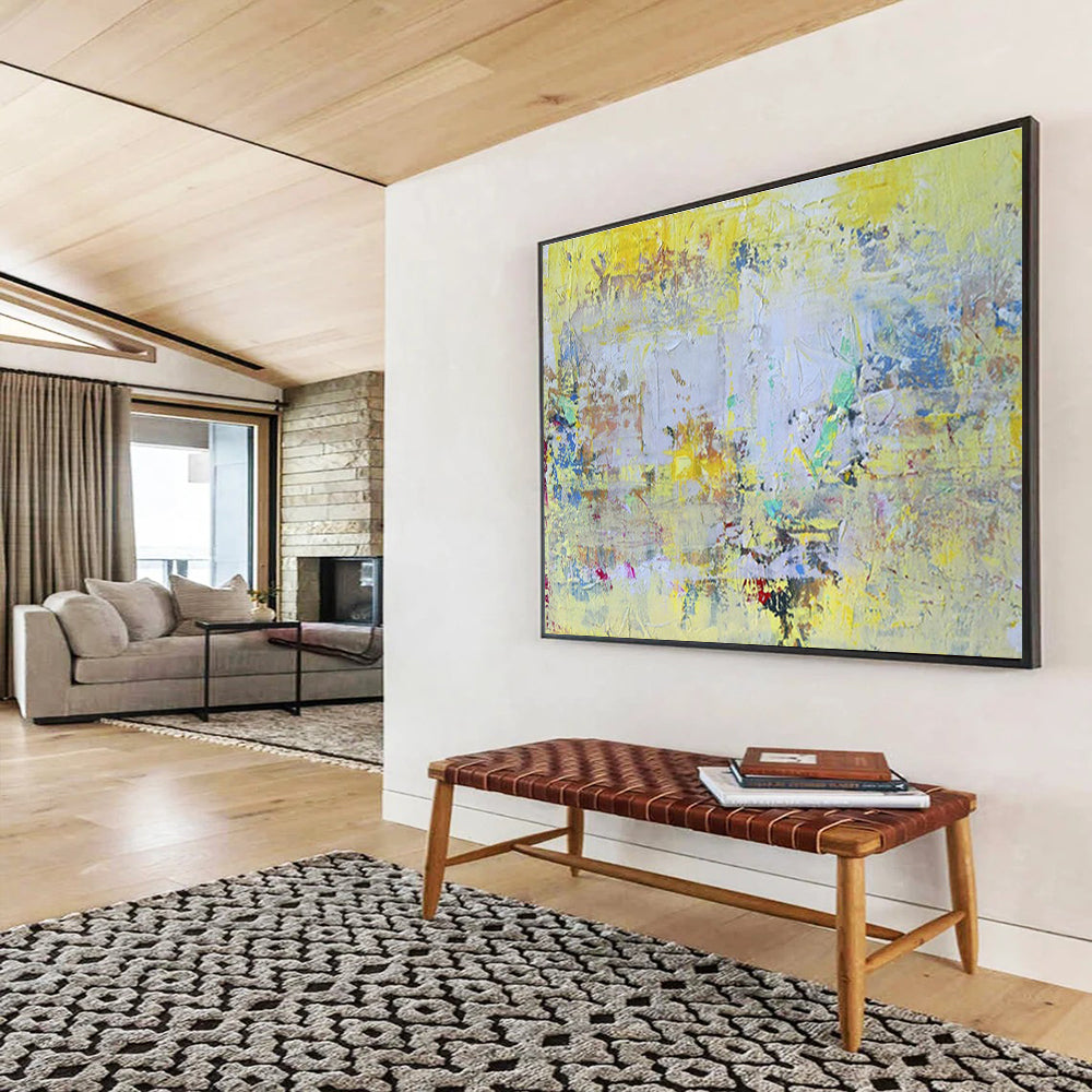 Yellow - Toned Colorful Abstract Art for Creative Coworking Space Lounges DLZ2578