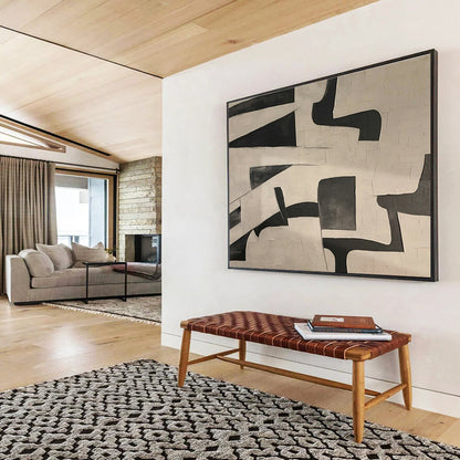 Black - White Geometric Abstract for Contemporary Offices DLZ2469