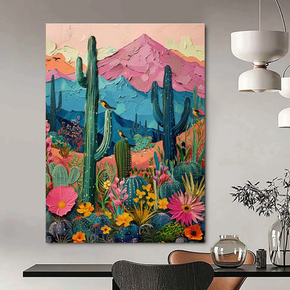 Colorful Desert Landscape Art for Southwest - Style Home & Cactus - Themed Gift Shop DLZ1409
