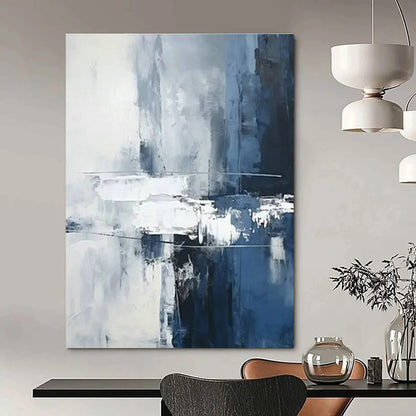 Blue - Gray Abstract Art for Scandinavian Home & Contemporary Art Space DLZ1736