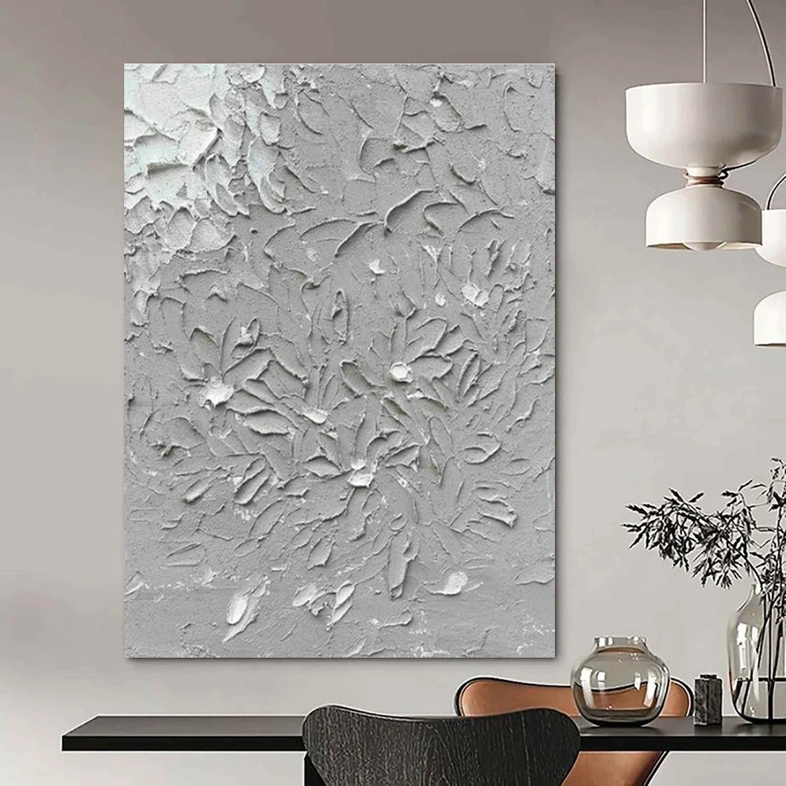 Gray Textured Wall Art for Minimalist Interior & Art - Inspired Retail Space DLZ1693