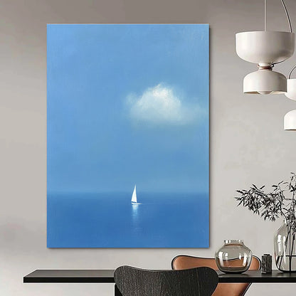 Solitary Sailboat at Sea for Minimalist Living Room & Relaxation Lounge STSC1255