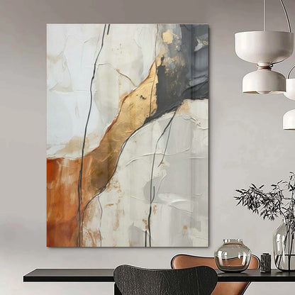 Gold - Brown Line Abstract Art for Luxury Home Library & Art - Lovers’ Lounge DLZ1945