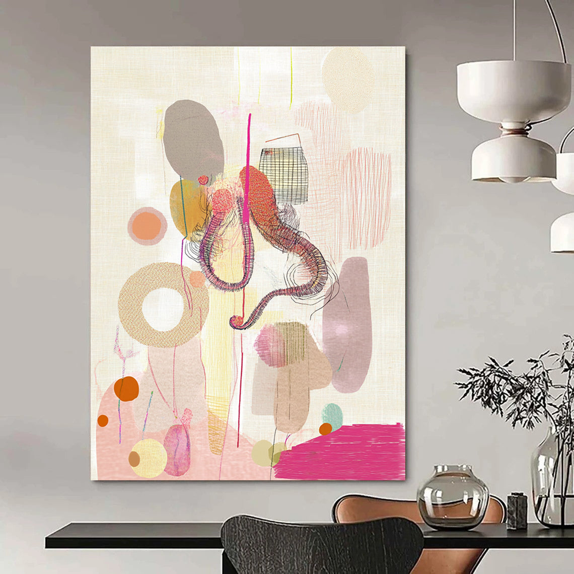 Whimsical Abstract Collage for Creative Studio & Playful Café STSC841