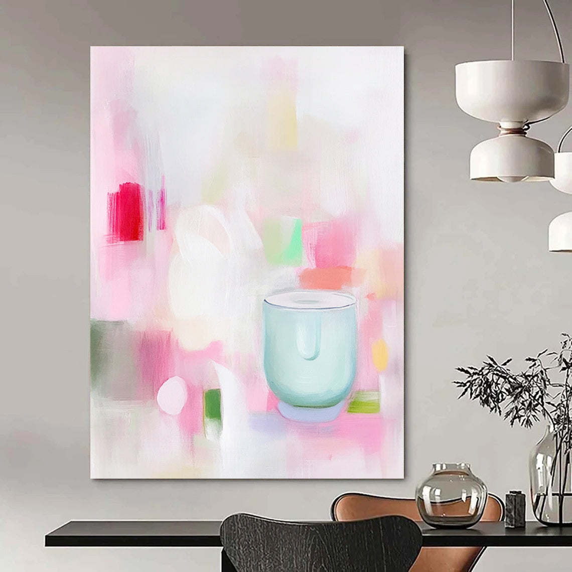 Pastel Abstract with Cup for Cozy Coffee Shop & Light - Filled Bedroom STSC1200