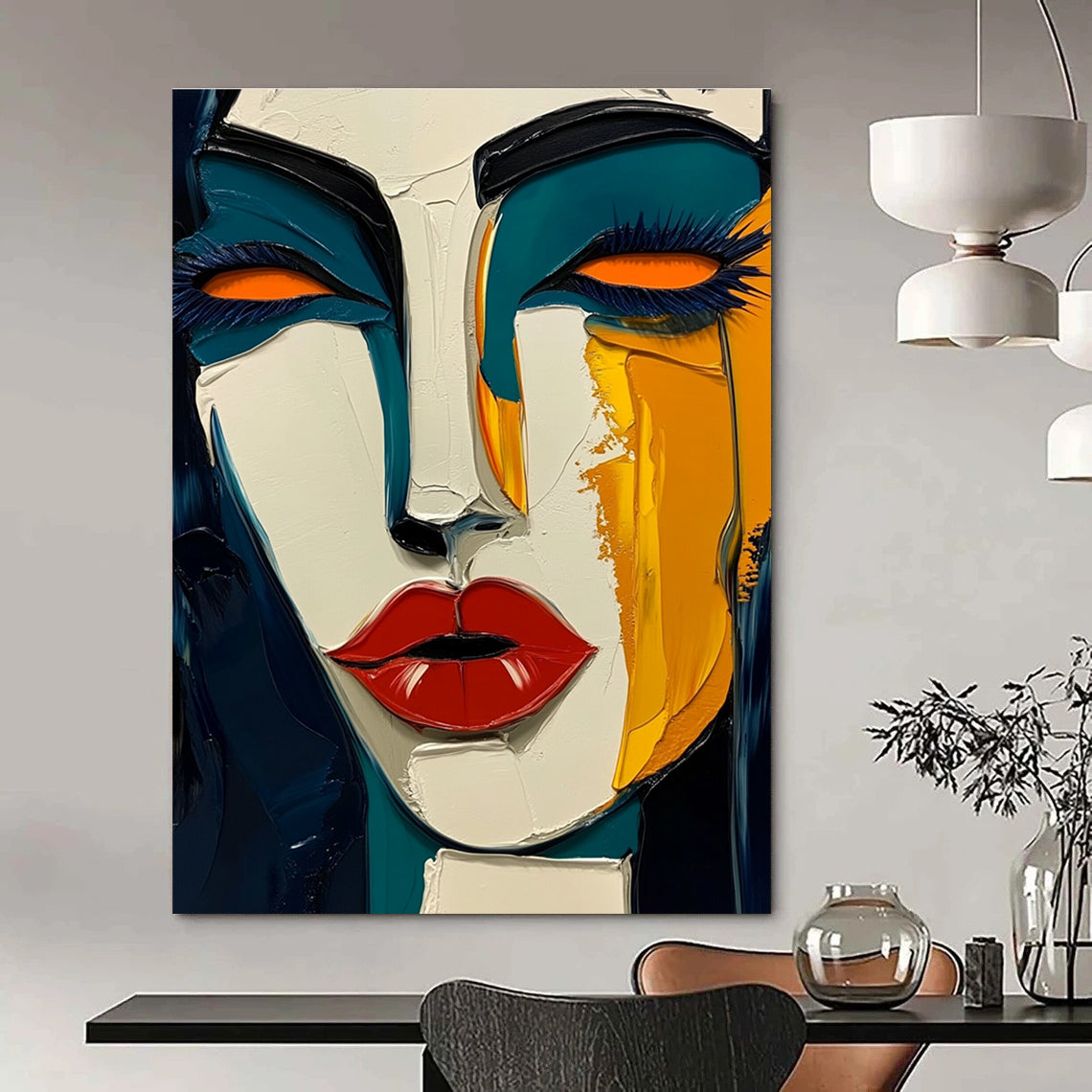 Expressive Abstract Face Art for Salon & Art Gallery STSC049
