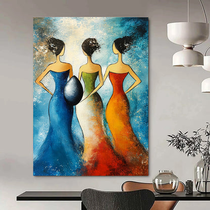 Three Women Art for Ethnic - Themed Boutique & Vibrant Home Dining Room STSC1444