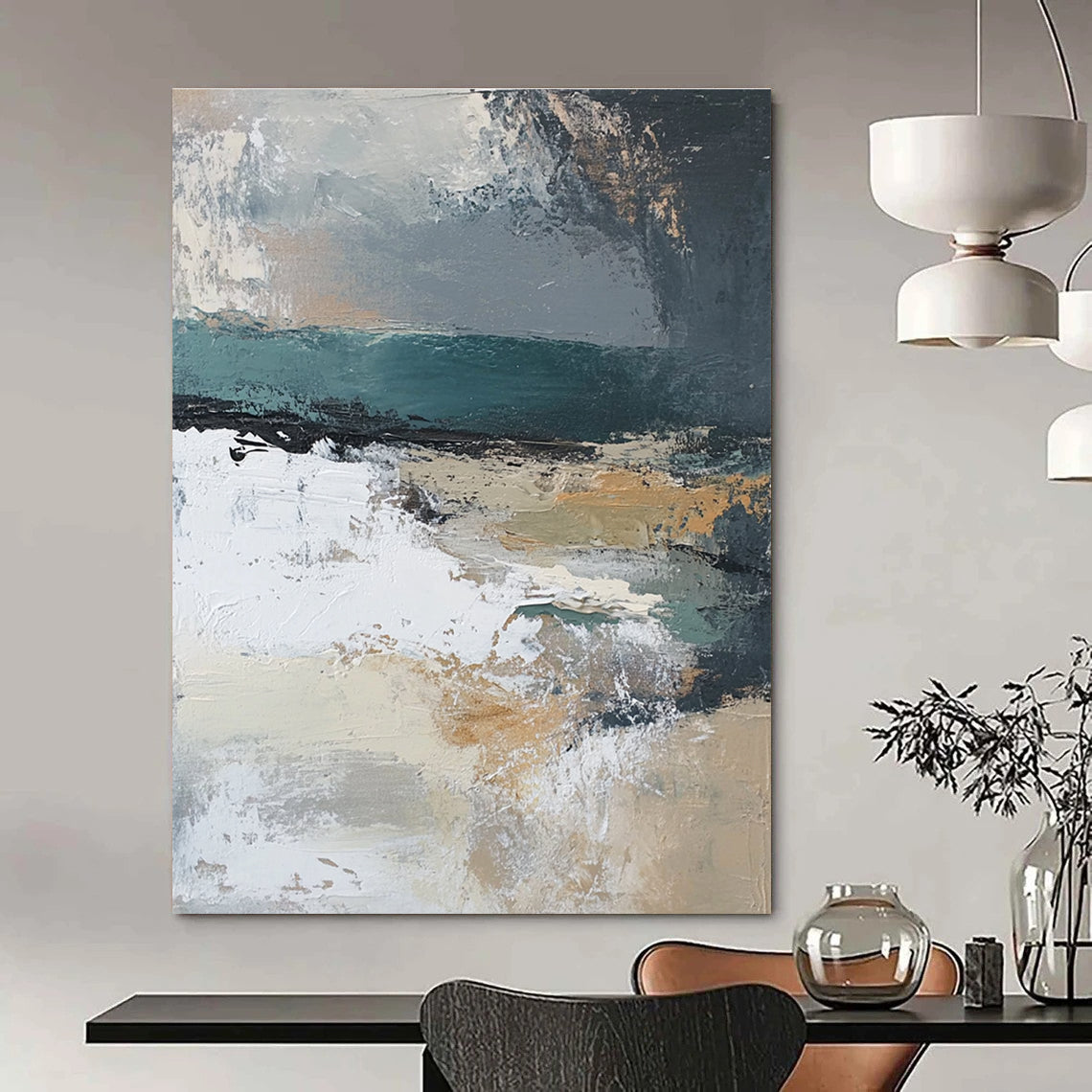 Abstract Coastal Scene for Modern Beach House & Seaside Café STSC380