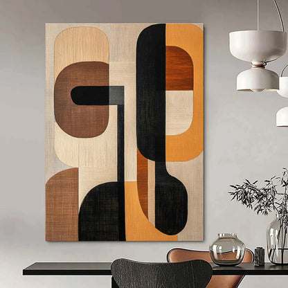 Geometric Patchwork Abstract Art for Mid - Century Home & Design Showroom DLZ1249