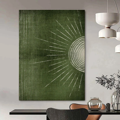 Minimalist Sunburst Art for Japandi Living Room & Yoga Studio DLZ1370