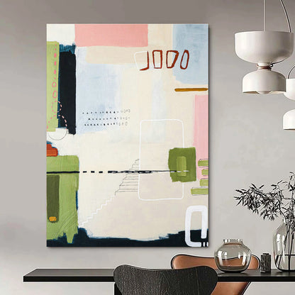 Pink - Green - Blue Abstract Art for Boho - Chic Home & Creative Atelier DLZ1116