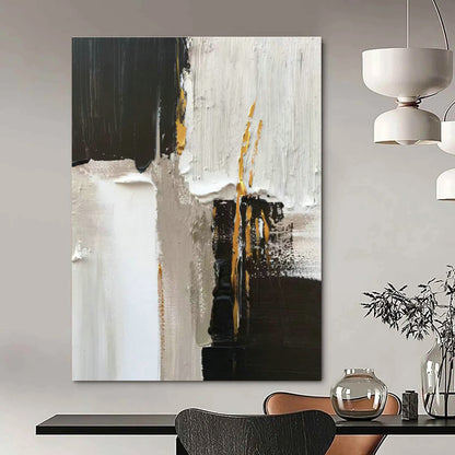 Black - White Abstract Art for High - End Boutique & Chic Hotel Room DLZ0807