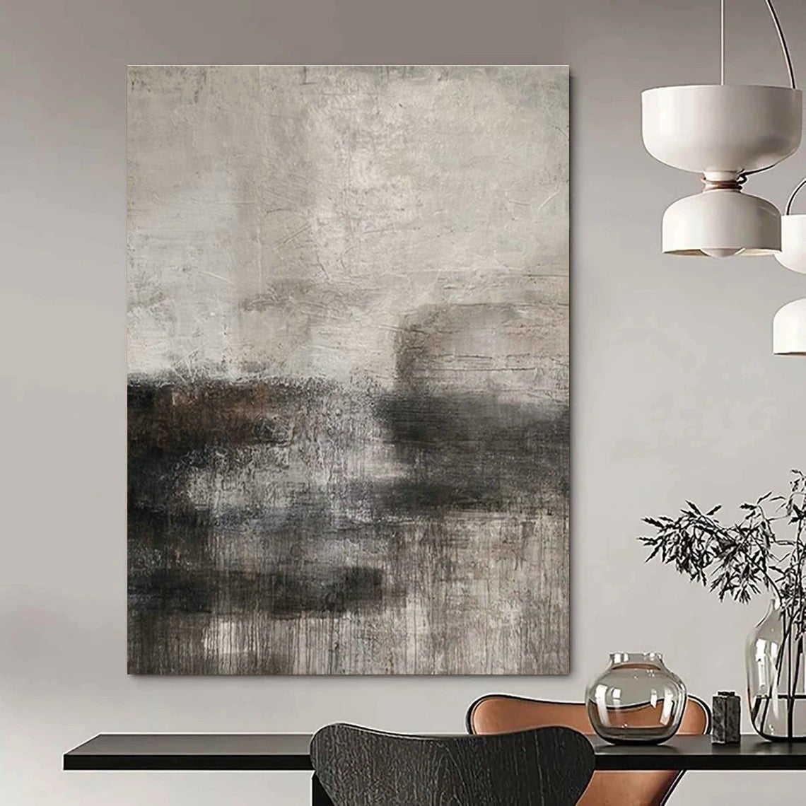 Light Brown Wavy Abstract Art III for Art - Themed Hotel & Minimalist Living Room DLZ1858