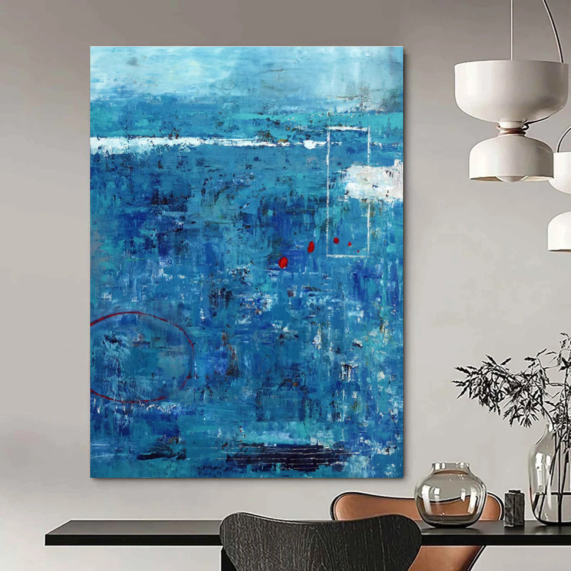 Blue Abstract Art for Art Gallery & Home Spa DLZ1107