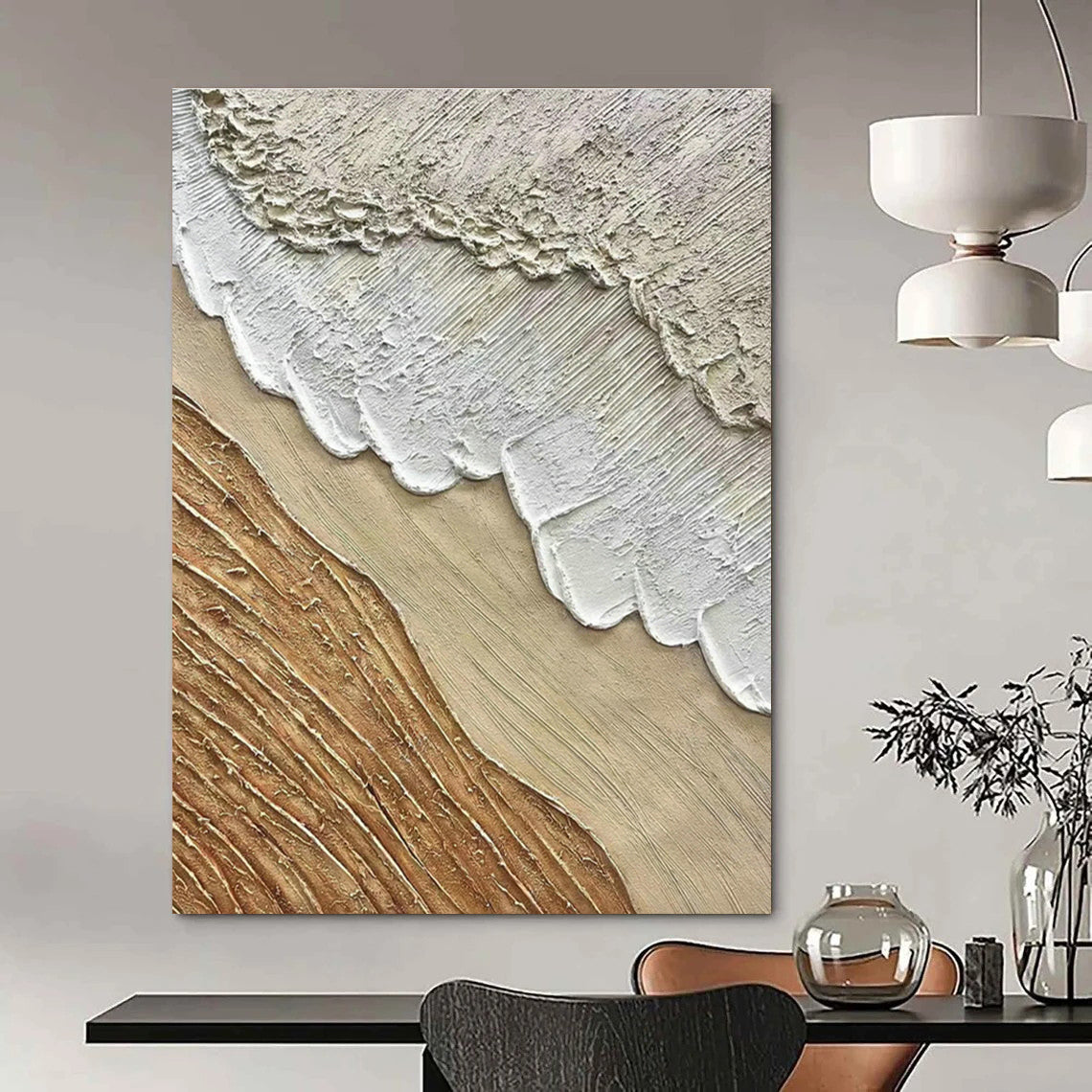 Earth - Toned Layered Art for Rustic Café & Art Gallery Corridor DLZ1033