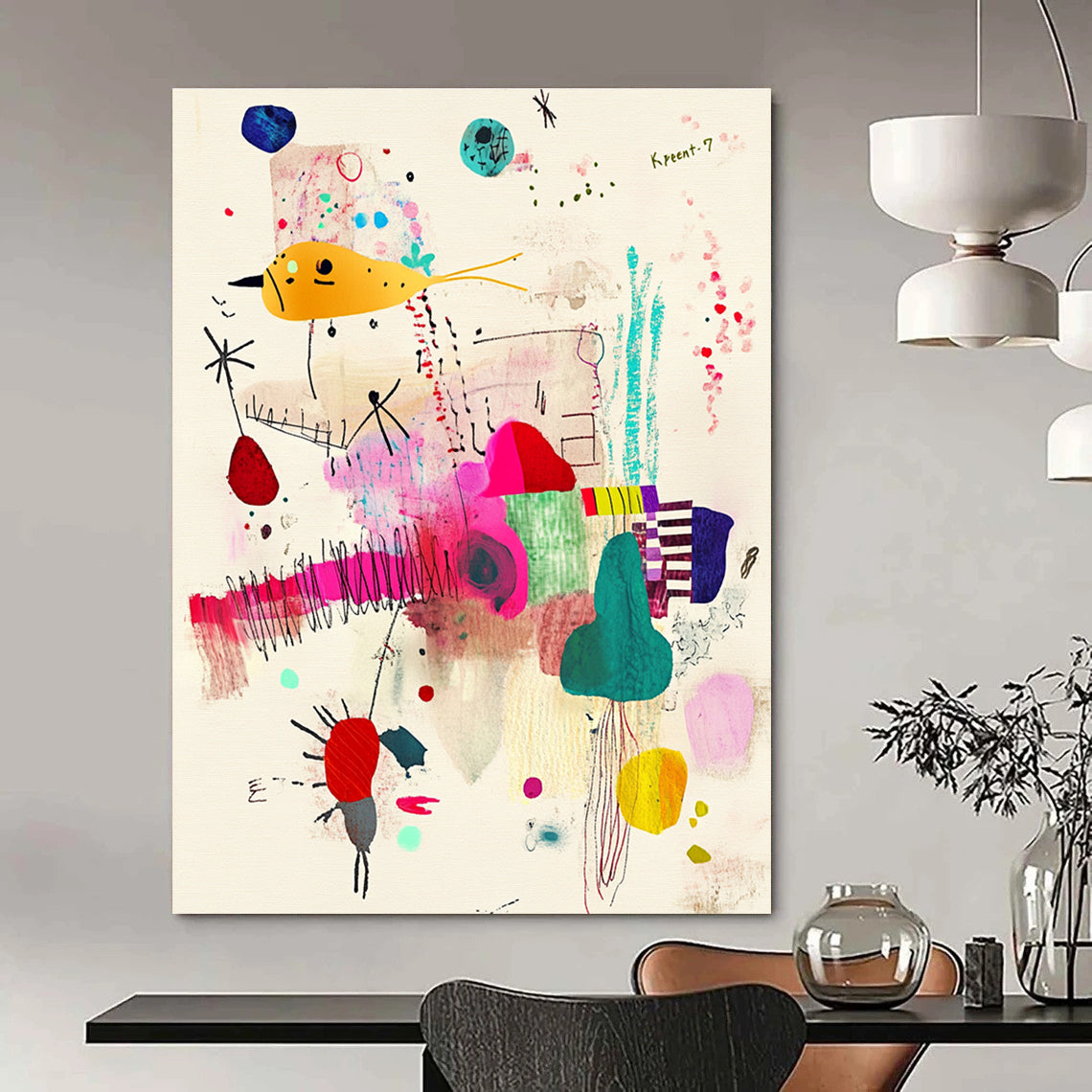 Whimsical Creature Art for Eclectic Home Library & Art Gallery Corner STSC1235