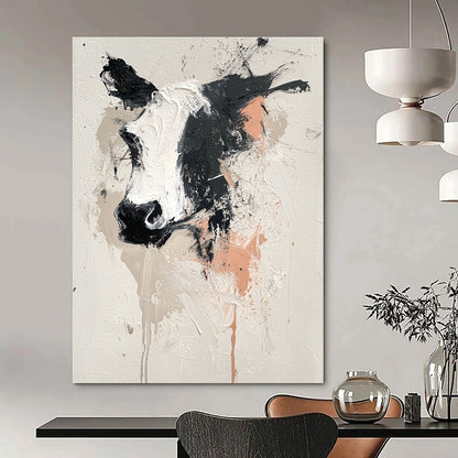 Abstract Cow Head Art for Farmhouse Kitchen & Rustic Lounge STSC048