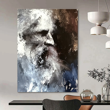 Monochrome Portrait with Texture for Thoughtful Study & Contemporary Art Gallery STSC229