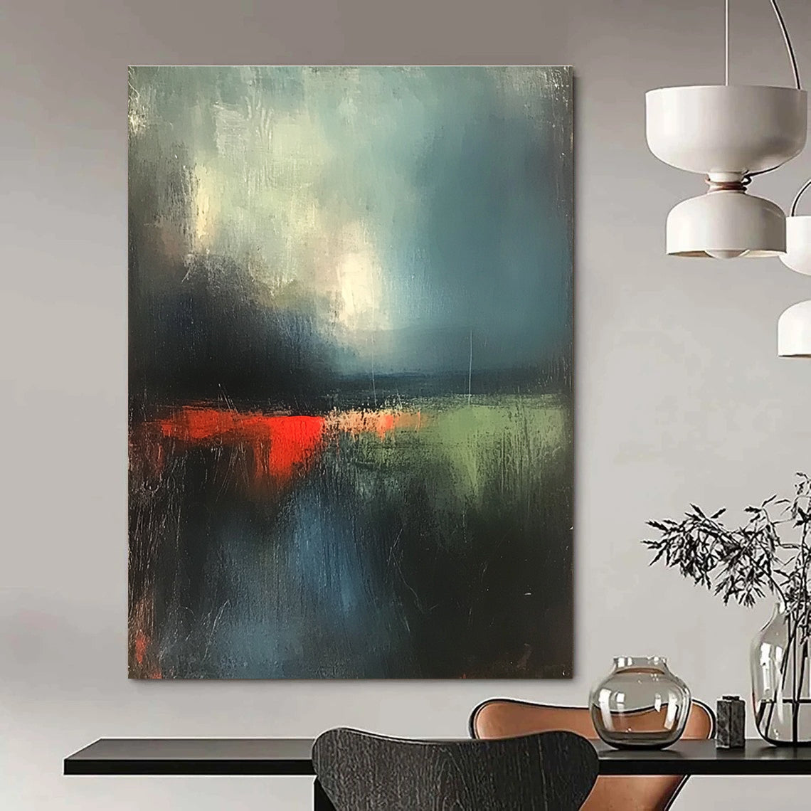 Dark Landscape Abstract Art for Study & Bedroom STSC702