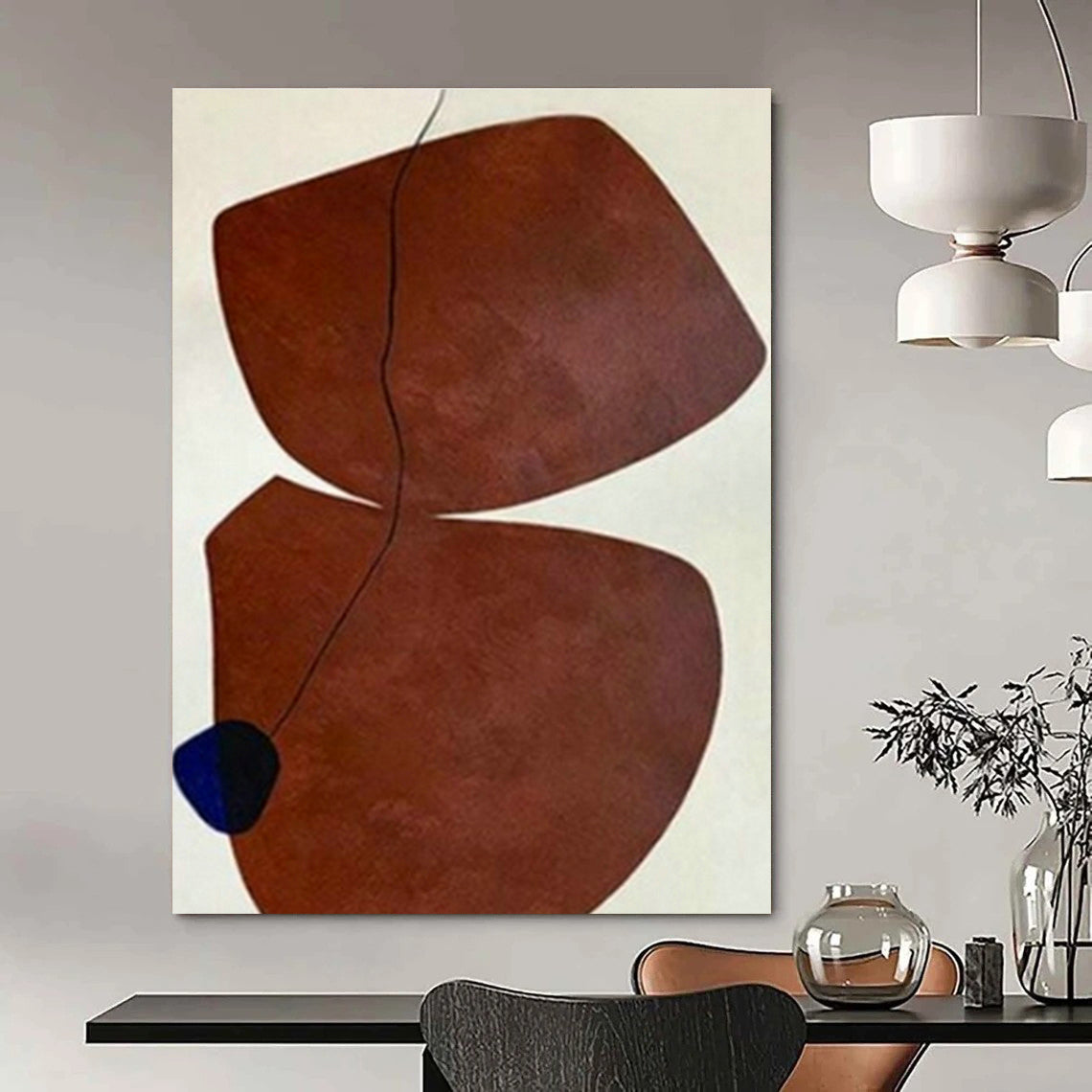 Organic Brown - White Art for Botanical Garden Café & Bedroom DLZ2019