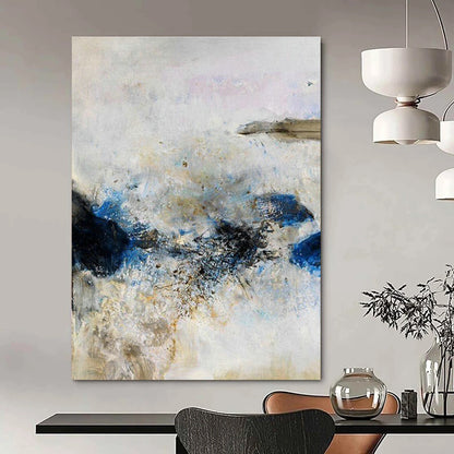 Blue and White Abstract Splash Art for Coastal Hotel Lobby & Art - Inspired Café DLZ2221