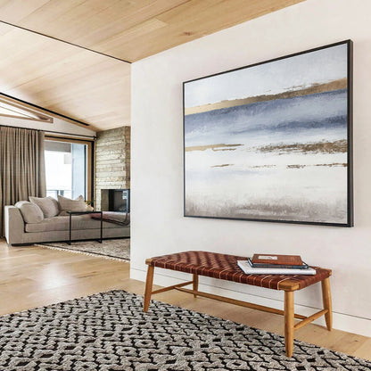 Blue - Gold Minimalist Abstract Art for Coastal - Inspired Spa Retreats DLZ2519