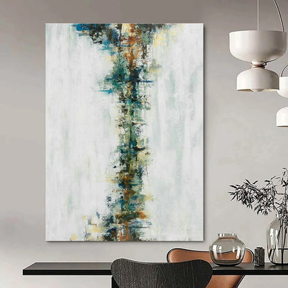 White - Blue - Green Abstract Art for Minimalist Home Entryway Walls DLZ0024