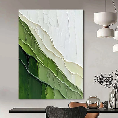 Green & White Textured Landscape for Modern Living Room & Nature - Inspired Office STSC1120