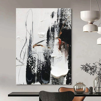 Black - White - Red Abstract Art for Rock Music Venue & Edgy Home Studio DLZ1683