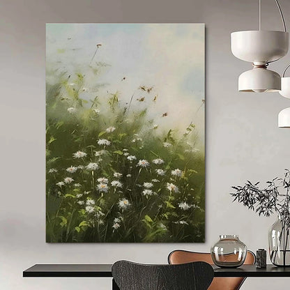 Daisy Meadow Oil Painting for Country Cottage Bedroom & Garden - Themed Tea Room DLZ0911