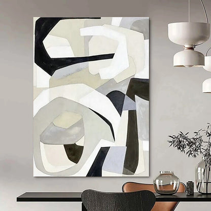 Gray - White Geometric Abstract Art for Minimalist Home & Creative Agency DLZ1148