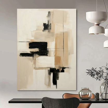 Neutral Geometric Abstract Art for Minimalist Office Reception & Scandinavian Living Room DLZ0843