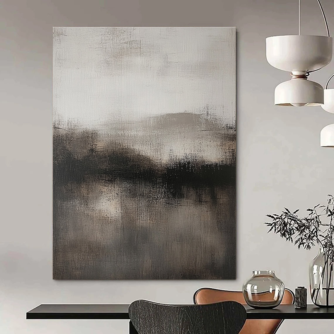 Monochrome Misty Landscape Art for Study & Library STSC080