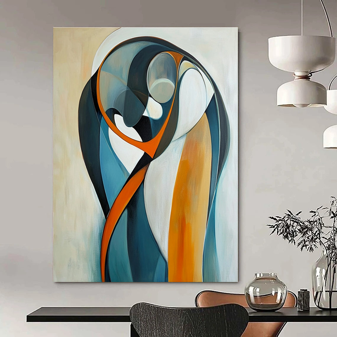 Curved Abstract Forms Art for Living Room & Gallery STSC711