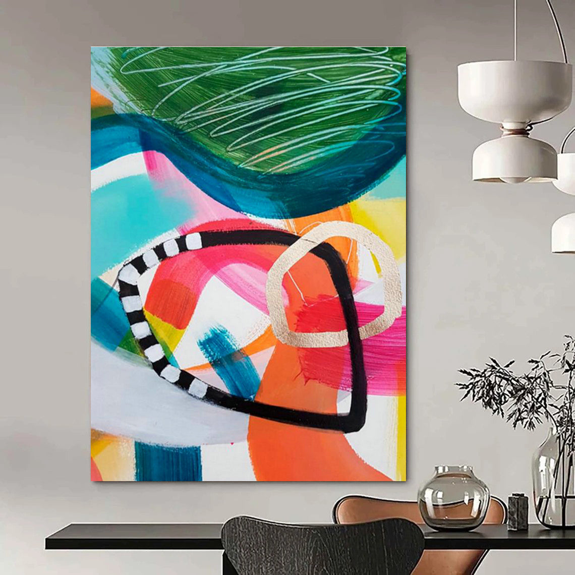 Colorful Geometric Art for Modern Office Breakout Spaces DLZ0100