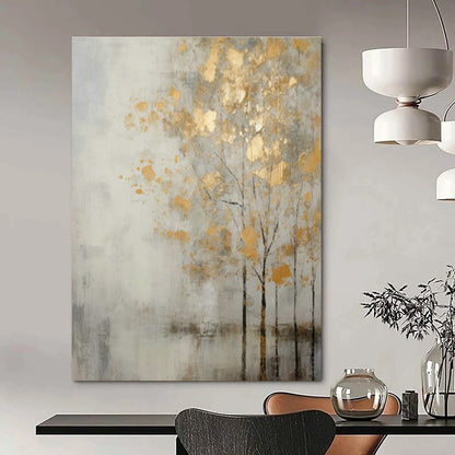 Gold - Leaf Tree Abstract Art for Luxury Hotel Lobby & Home Living Room DLZ1062