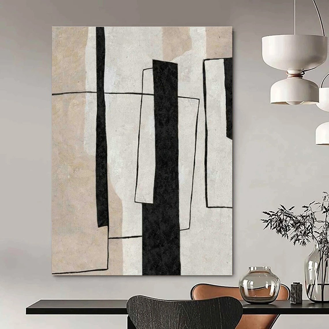 Elegant Gold Ribbon Art for Dining Room & Luxury Lounge DLZ2006