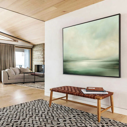 Misty Sea Green Art for Coastal Spa & Minimalist Bedroom SC070