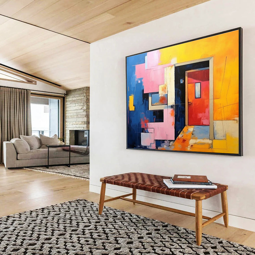 Multicolor Geometric Abstract for Trendy Café DLZ3026