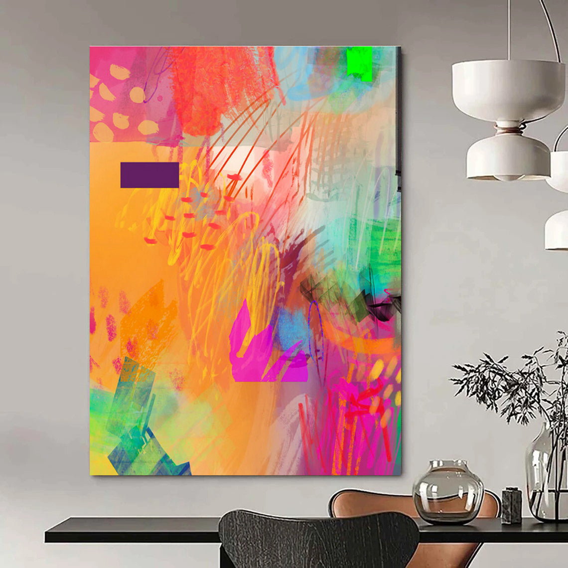 Color Explosion Abstract Art for Creative Studio & Music Festival Lounge DLZ0643