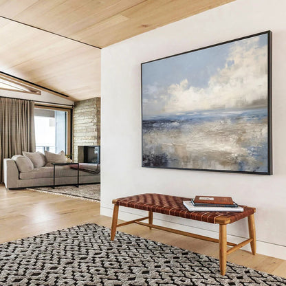Blue - Grey Seaside Abstract Art for Relaxing Reading Nook DLZ2721