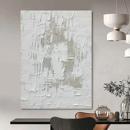 Textured White Abstract Art for Minimalist Office & Art Gallery DLZ1070