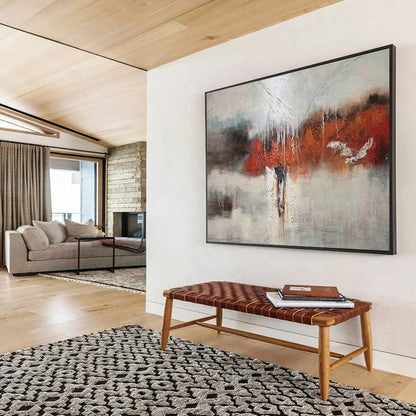 Gray - Orange Abstract Landscape for Minimalist Living Room Corners DLZ2683