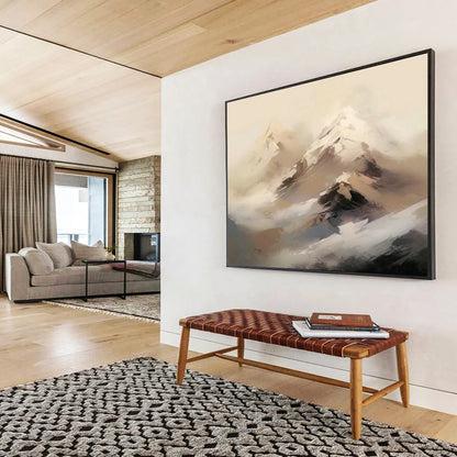 Calming Light - Colored Mountain Painting for Tranquil Bedroom Nook Relaxation DLZ2709